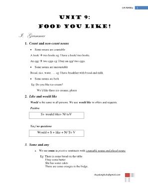 New Headway - Unit 9 Food you like!